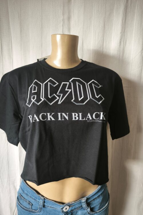 Cropped Ac/Dc Black in Black (STAMP)