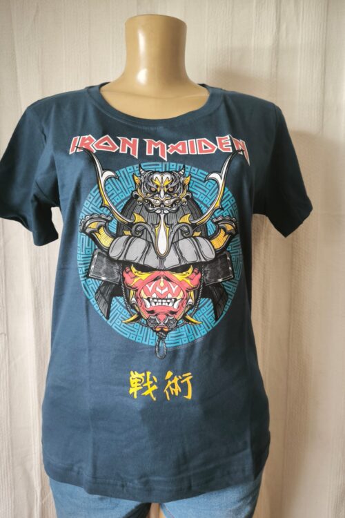 Baby Look Azul Iron Masc vermelha (STAMP)