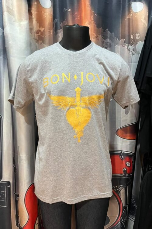 Bon Jovi Cinza Escrita Dourada (Bandalheira)