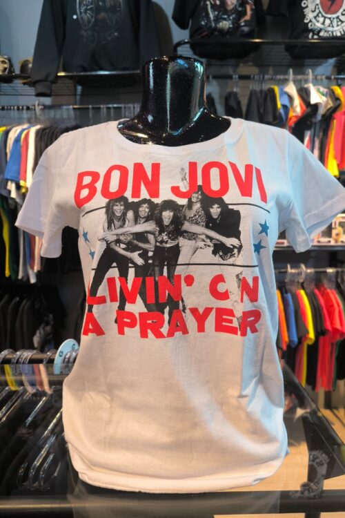 Baby Look Bon Jovi Branca (Stamp)